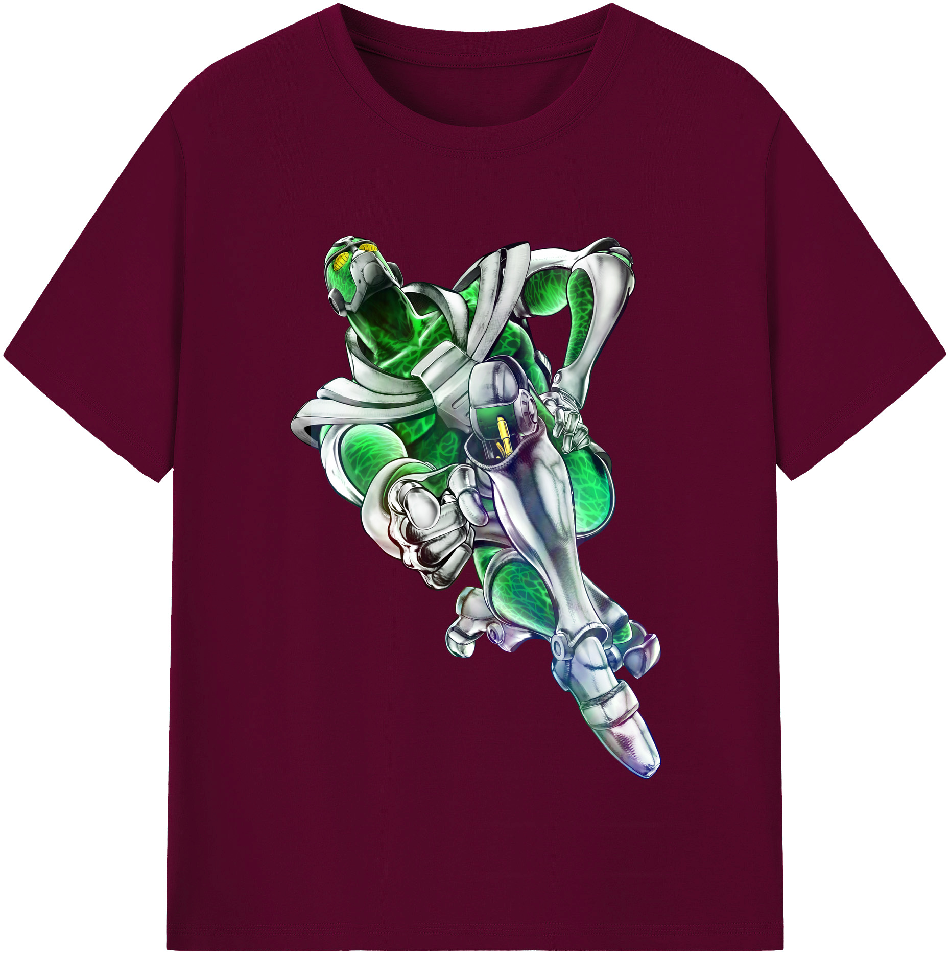 （画像用） ジョジョの奇妙な冒険 花京院 典明（かきょういん のりあき） JoJo's Bizarre Adventure Kakyoin Noriaki レディースカジュアルプリントTシャツ（綿100％）